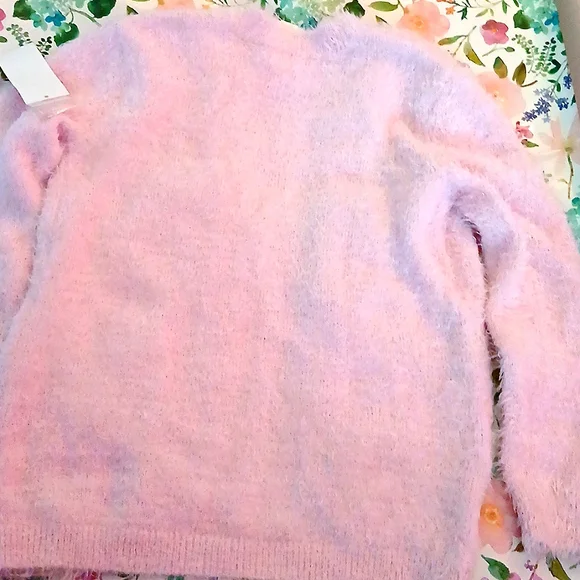 LIKE WEARING a CLOUD! NWT Design History Girls Feather-Knit Open Cardigan, Med. - Picture 7 of 12